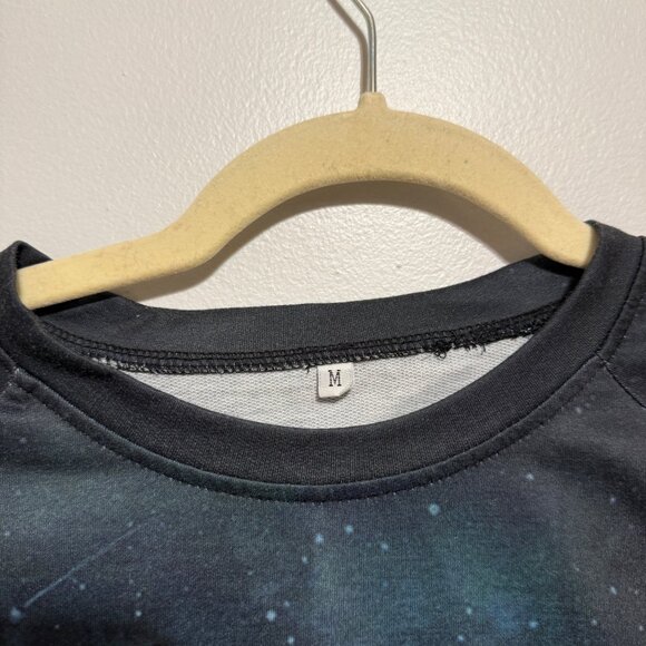 Galaxy Forest Long-Sleeve Shirt M Polyester & Spandex Space Print - Picture 5 of 6